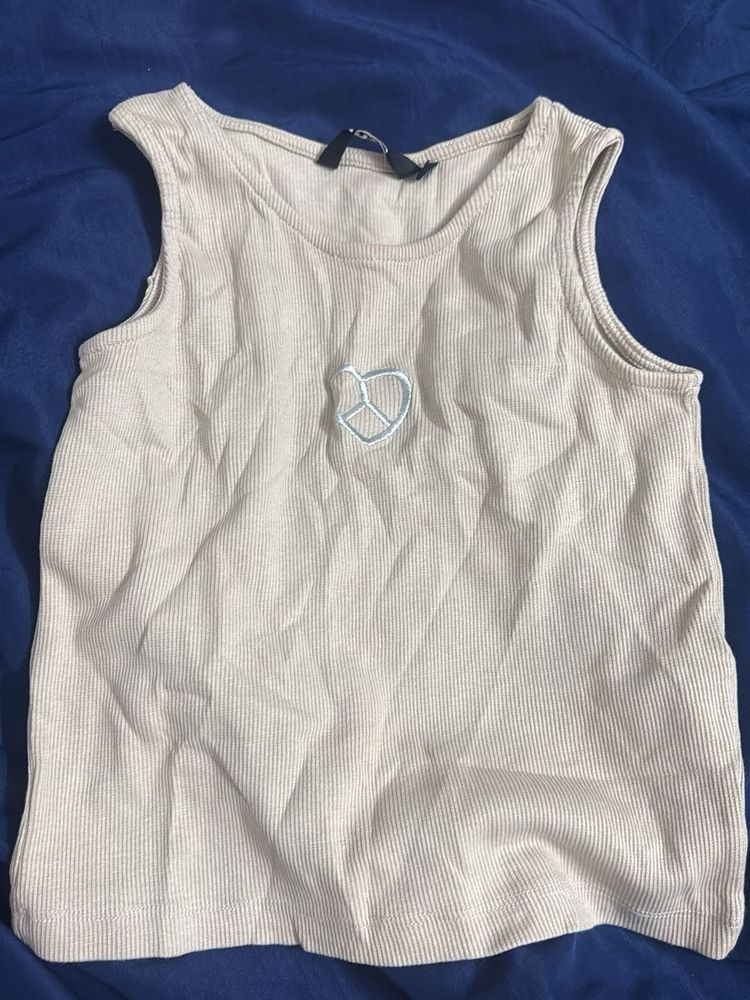 Ribbed Peace Heart Tank Top