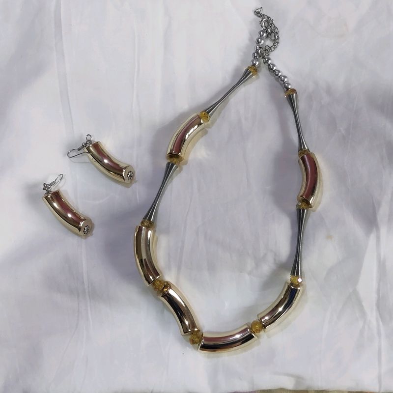 Contemporary Jwellery Set - Gold Colour
