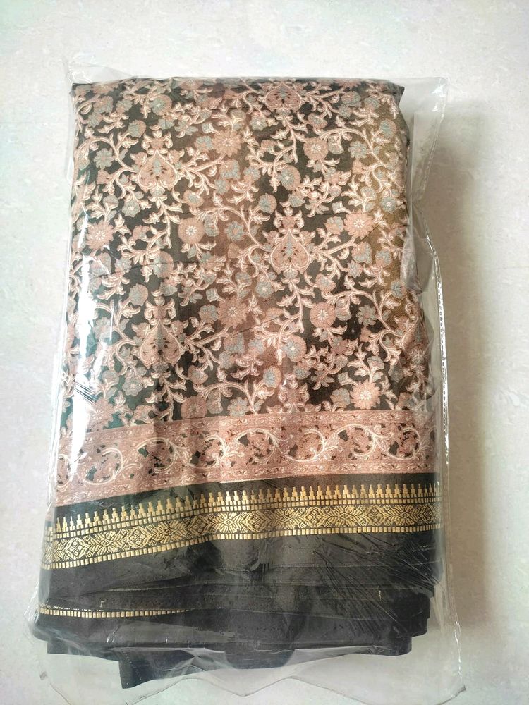New Brown Floral Printed Saree