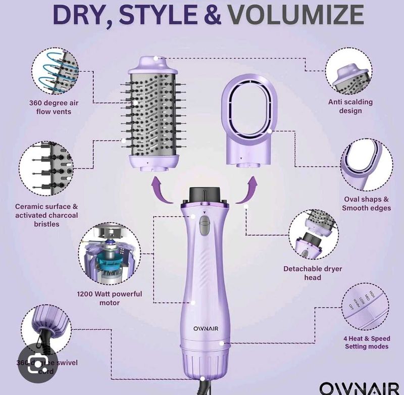 OWNAIR 2-in-1 Hot Air Brush Style