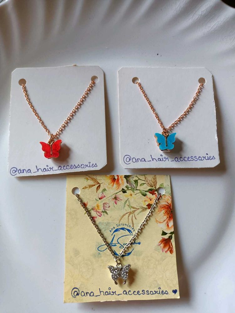 1 Silver Butterfly Necklace