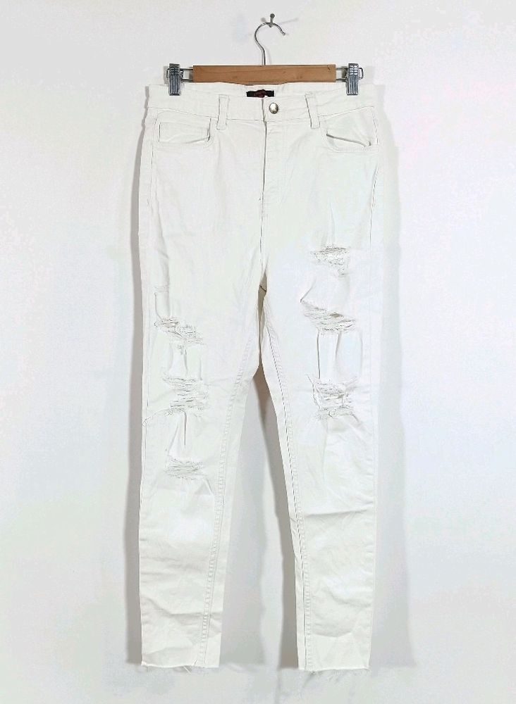 White Distressed Jeans For Women