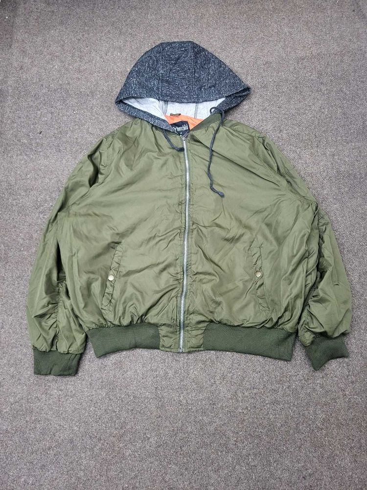 Olive Green Hooded Jacket