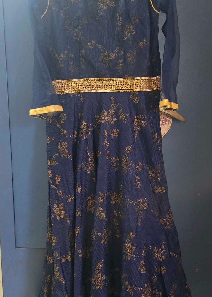 Elegant Navy Floral Gown