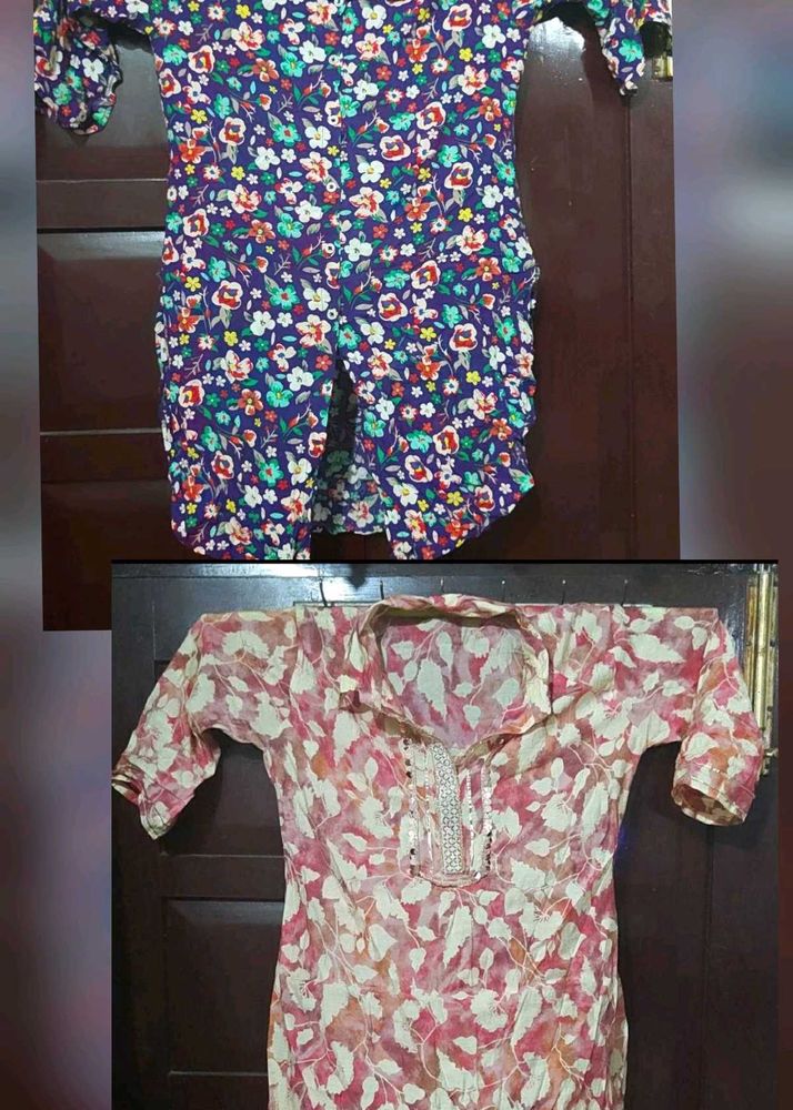 Floral Print Kurta Set 2 pack