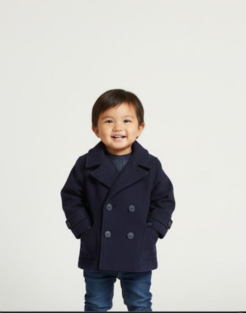 Cute Navy Blue Kids Coat