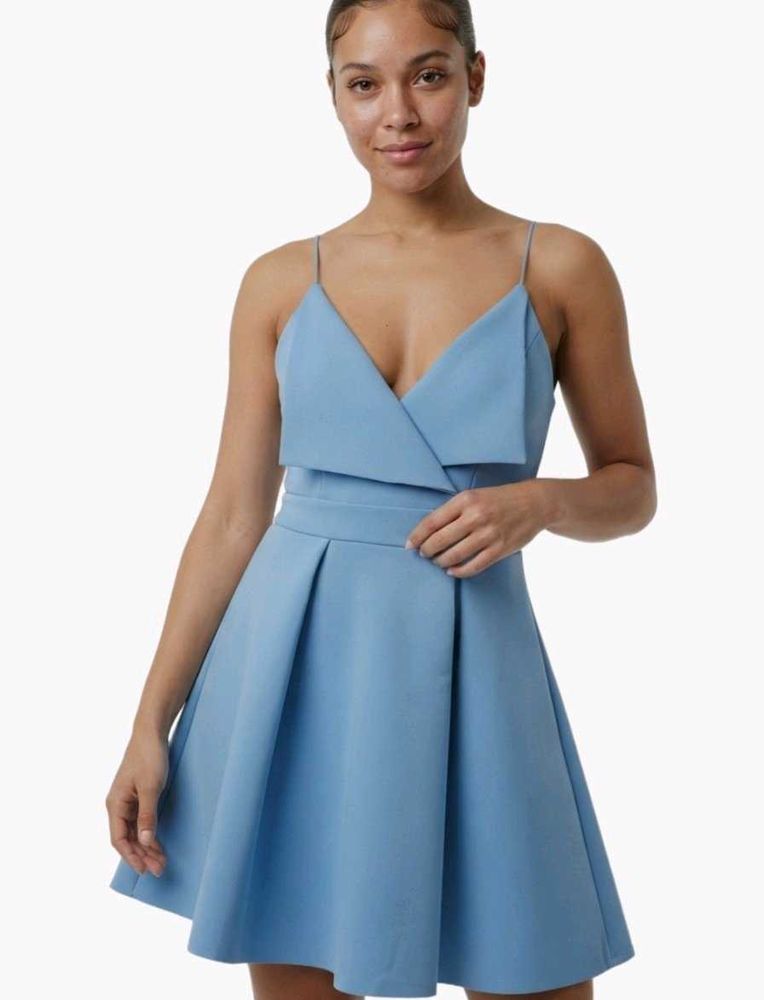 Made In Romania Chic Blue Fit and Flare Dress