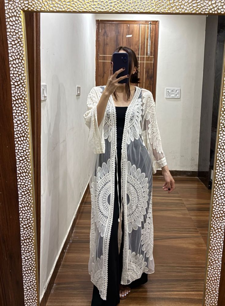 Mesh Lace Detail Cape