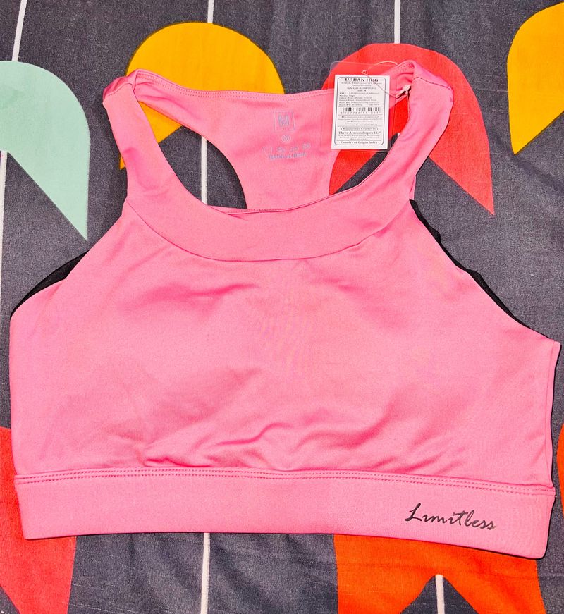 Urban Hug Pink Racerback Sports Bra