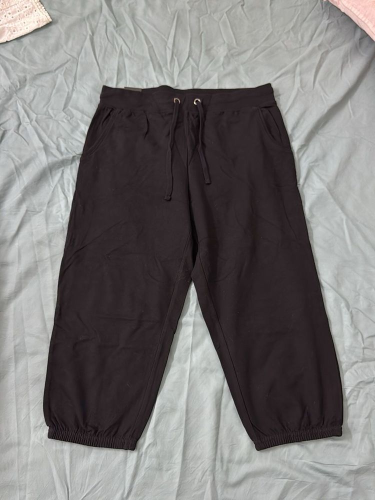 MAX Black Cropped Drawstring Pants