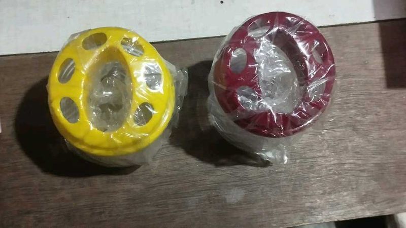Yellow and Red Decorative Spheres