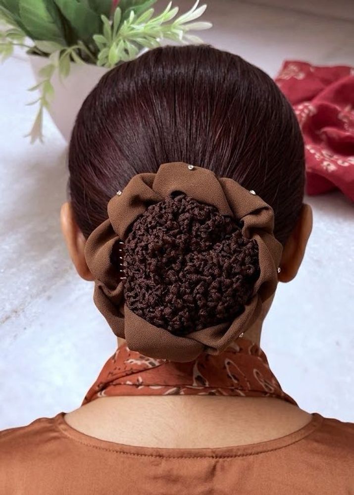 Bun scrunchie with claw clip