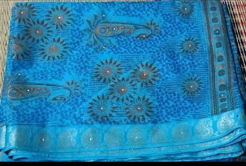 2 Combo Crepe and Satin blend Saree
