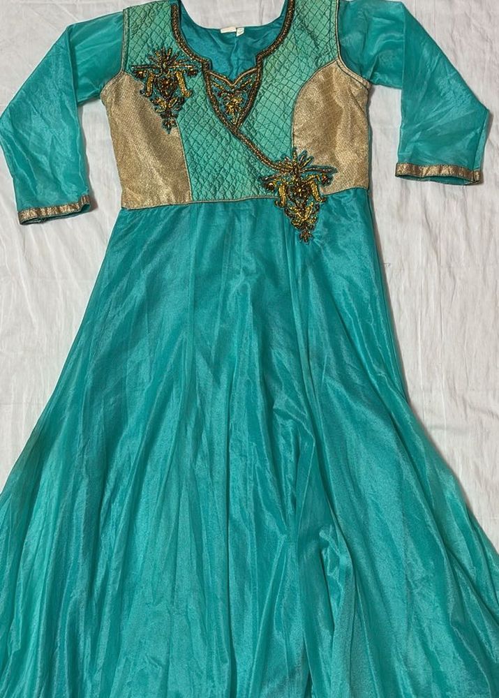 Blue Festive Maxi Gown 3/4th Hand