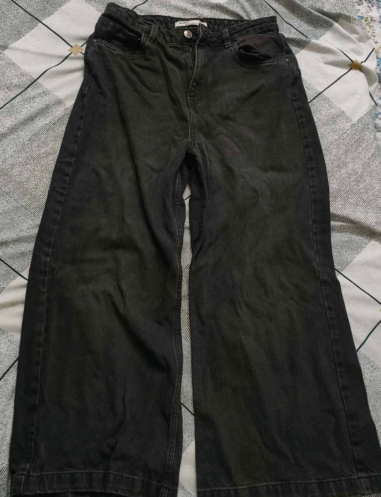 zudio black wide leg Jeans