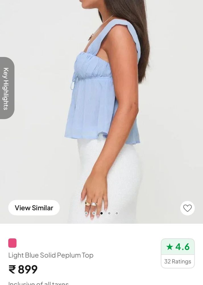 Light Blue Peplum Top