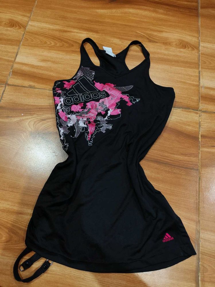 Adidas Black Floral Tank Top