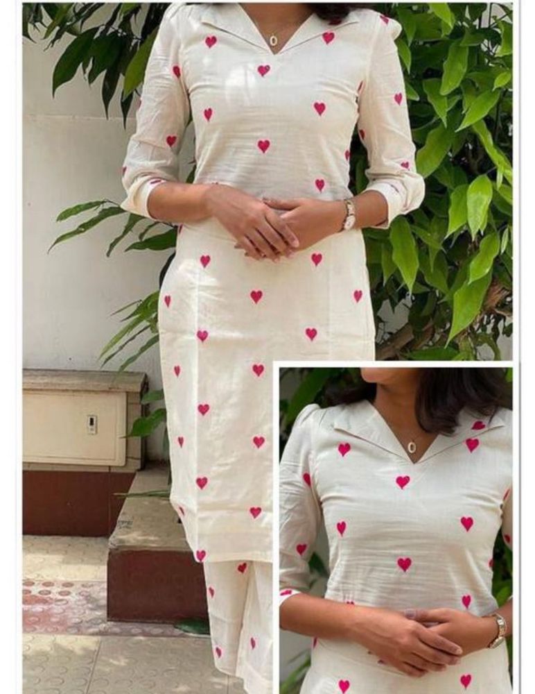 Heart Print Kurta Set