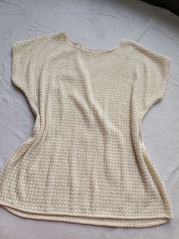 Cream Knit Top