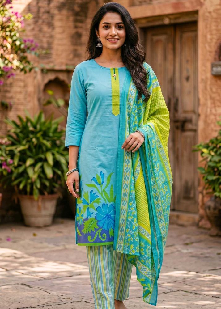 🩵💚3 Pc Kurta Set