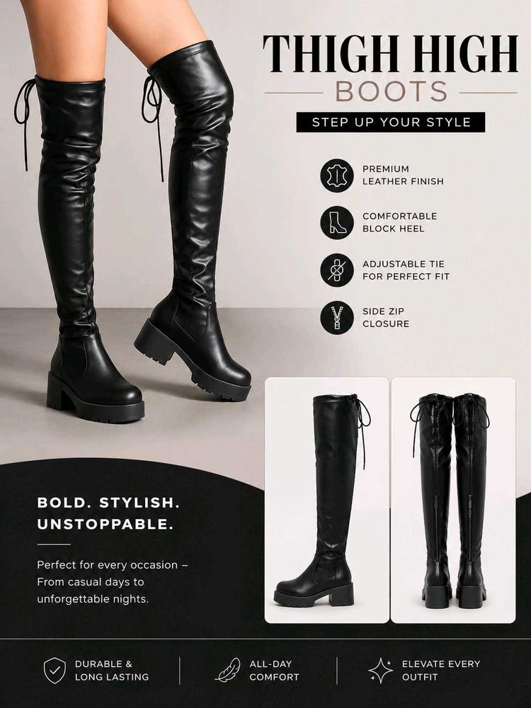 Chunky Heel Over-the-Knee Boots