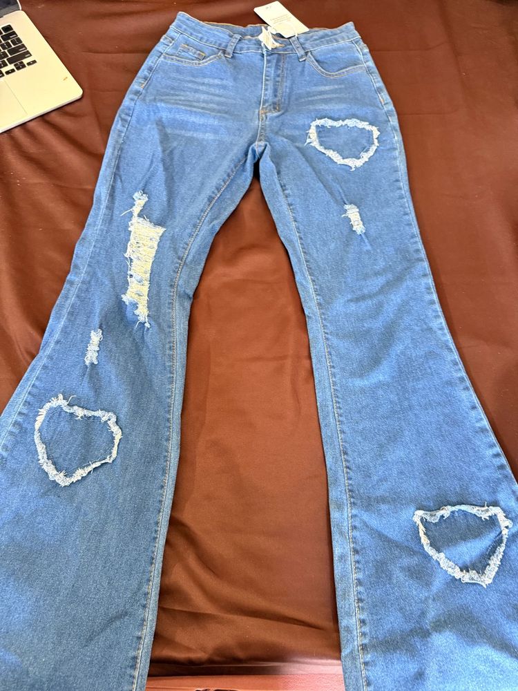 Distressed Flare Jeans