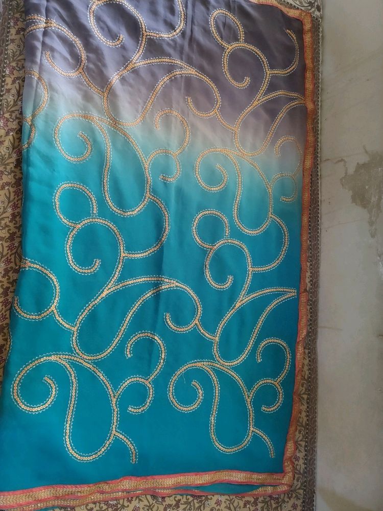 Shaded Full Work Saree