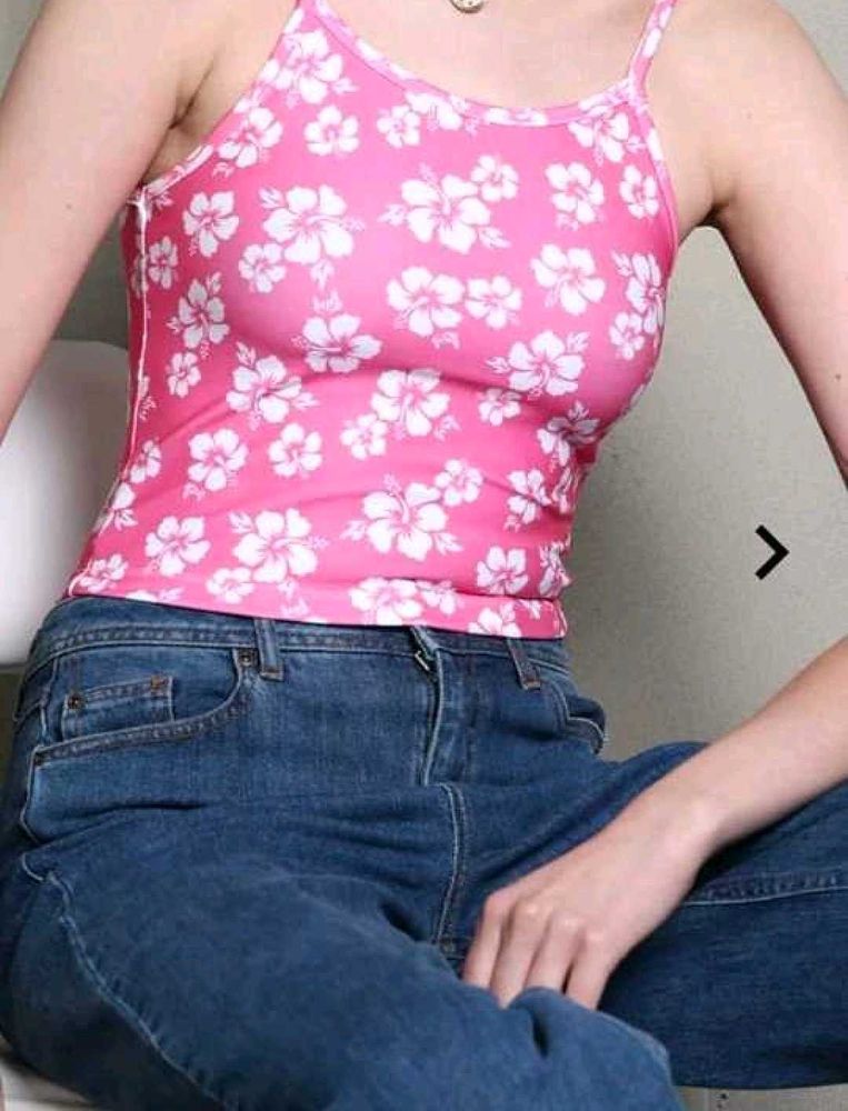 Pink Floral Tank Top