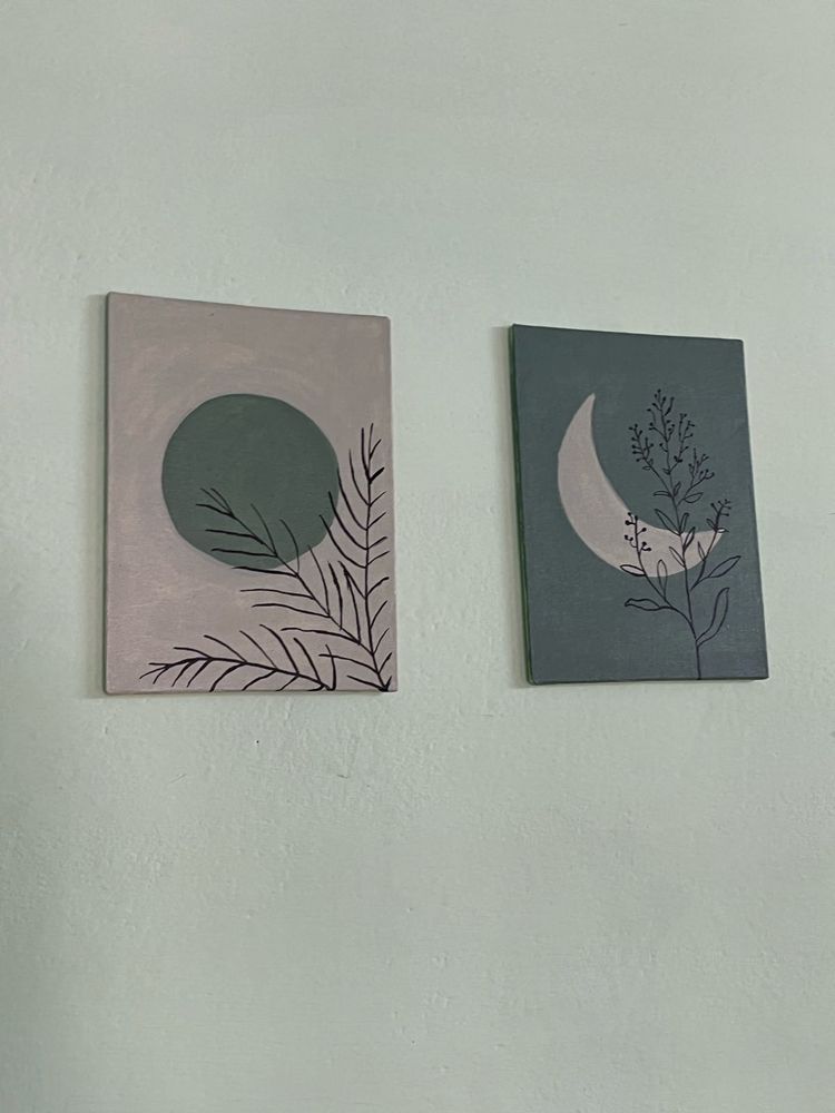 2 Canvas Boho Art Wall Decor