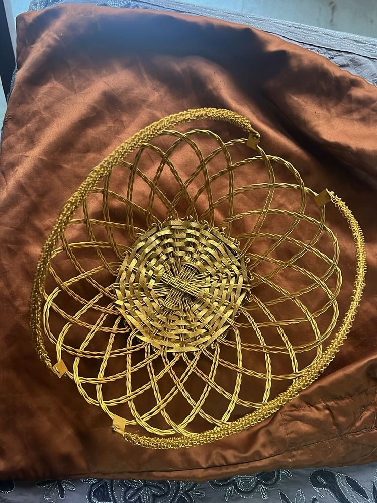 Two Diwali Gift - Basket Decorative Gold Wire