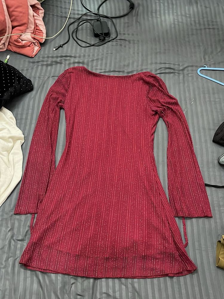 Sparkly Red Mini Dress
