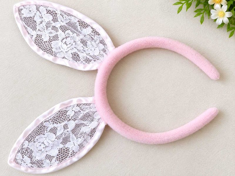 Cute Pink Bunny Ear Headband