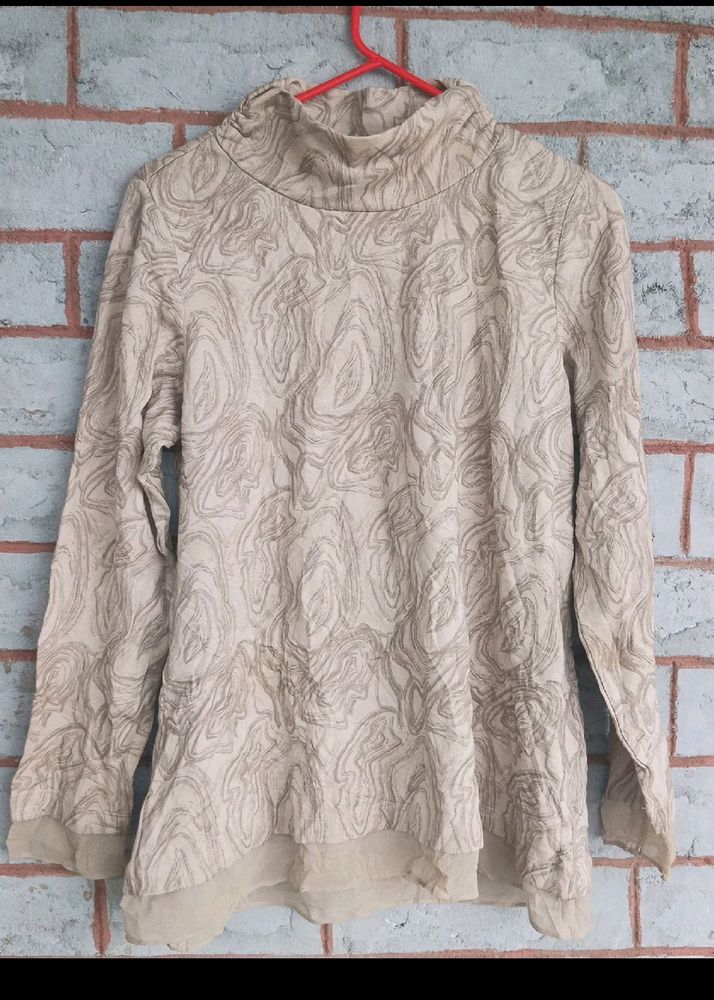 peach turtle neck sweat top