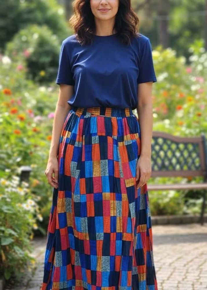 Colorful Patchwork Maxi Skirt