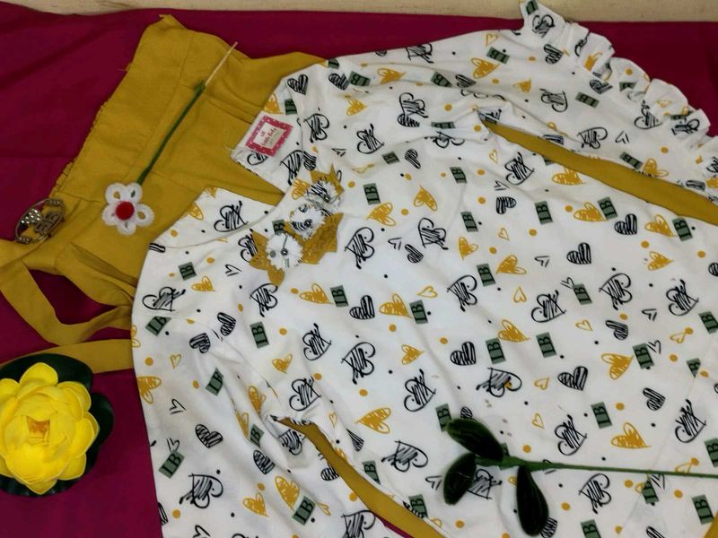 Cute Heart Print Kurta Set