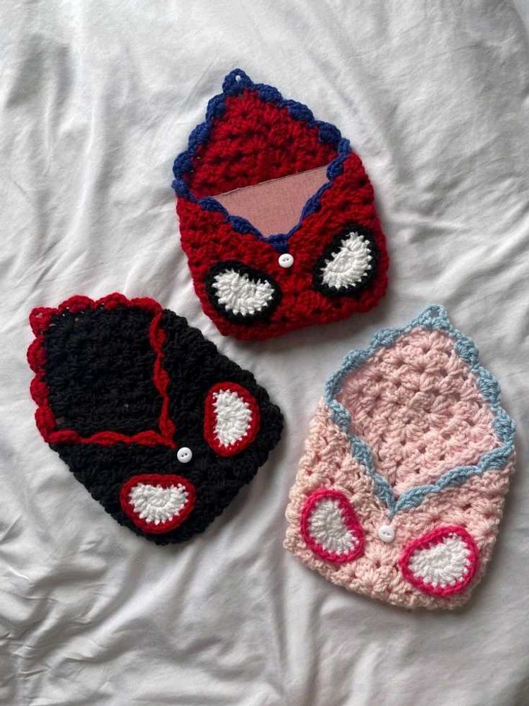 Handmade Crochet spiderman book cover