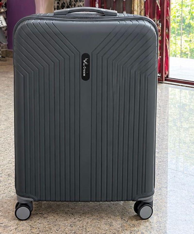 Durable Grey Travel Suitcase