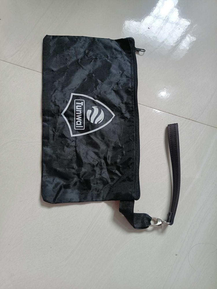 Black Pouch with Wrist Strap