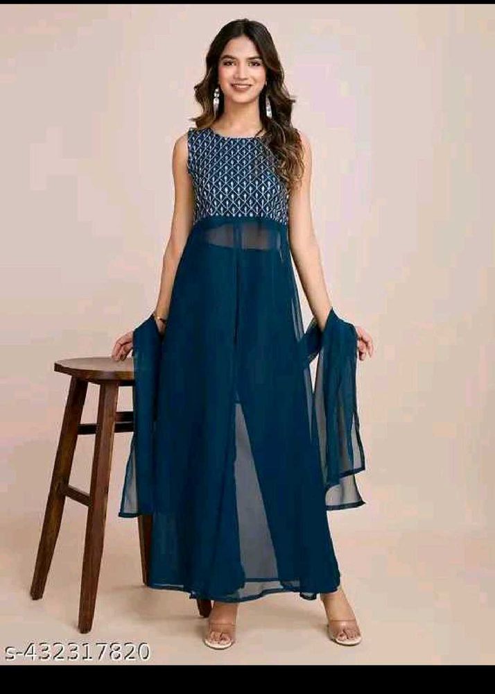 Elegant Teal Anarkali Kurta