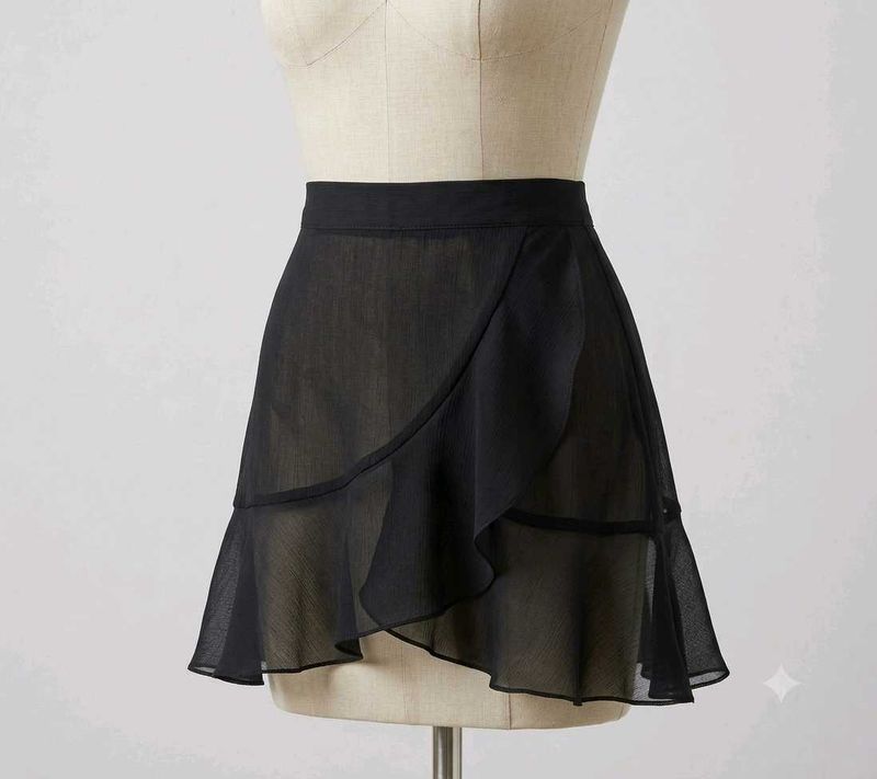 black chiffon swimskirt