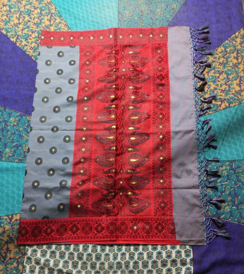 Assamese traditional mekhla sador with dinner set