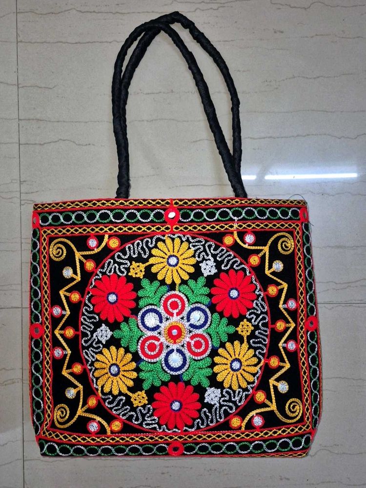 Hand- Embroidered Kashmiri Tote Bag
