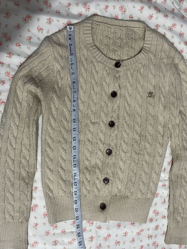 Cable Knit Button-Up Cardigan
