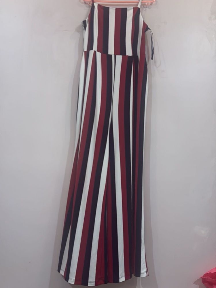 Striped Wide-Leg Jumpsuit