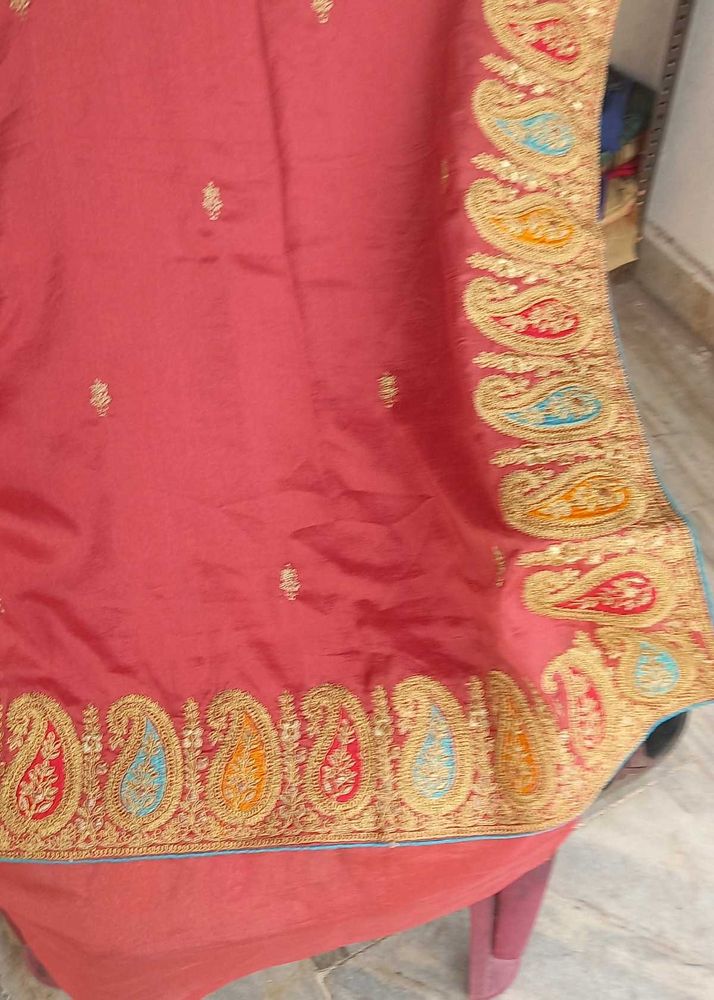 Elegant Embroidered Silk Saree