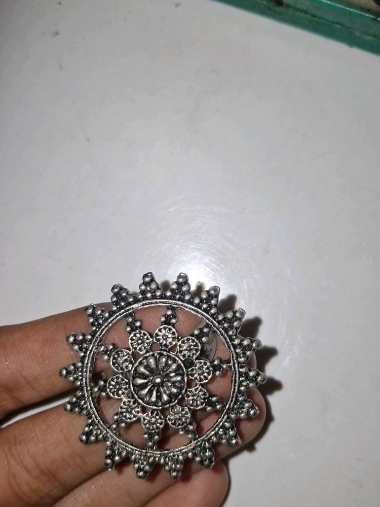 Oxidized Silver Statement Ring