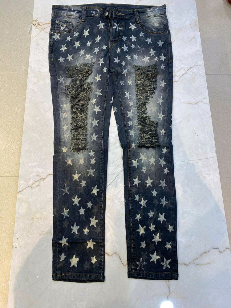 Denim Damaged Jean 32 Waist