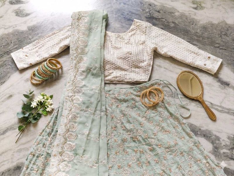 Mint green lehenga 🪞✨