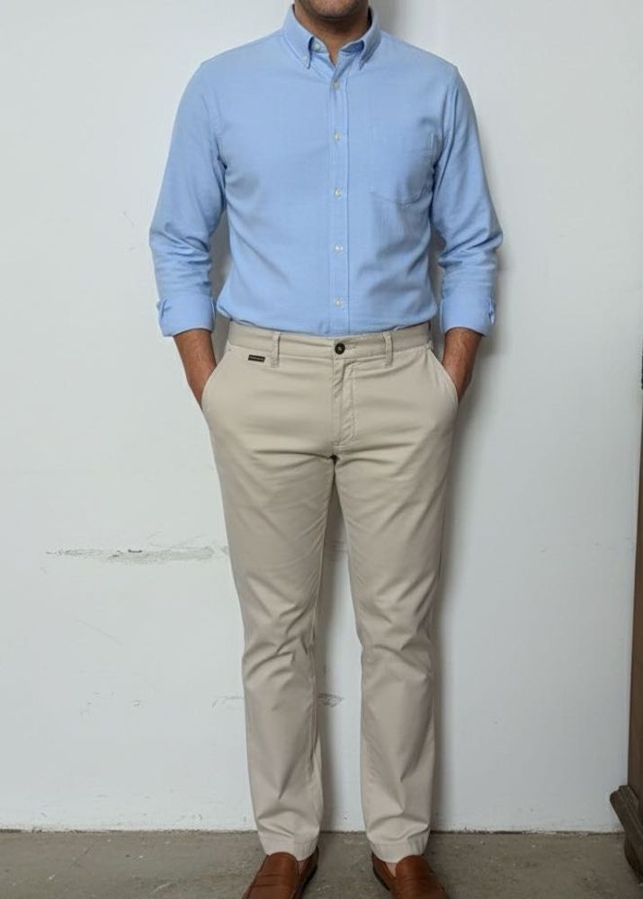 Beige Casual Pants