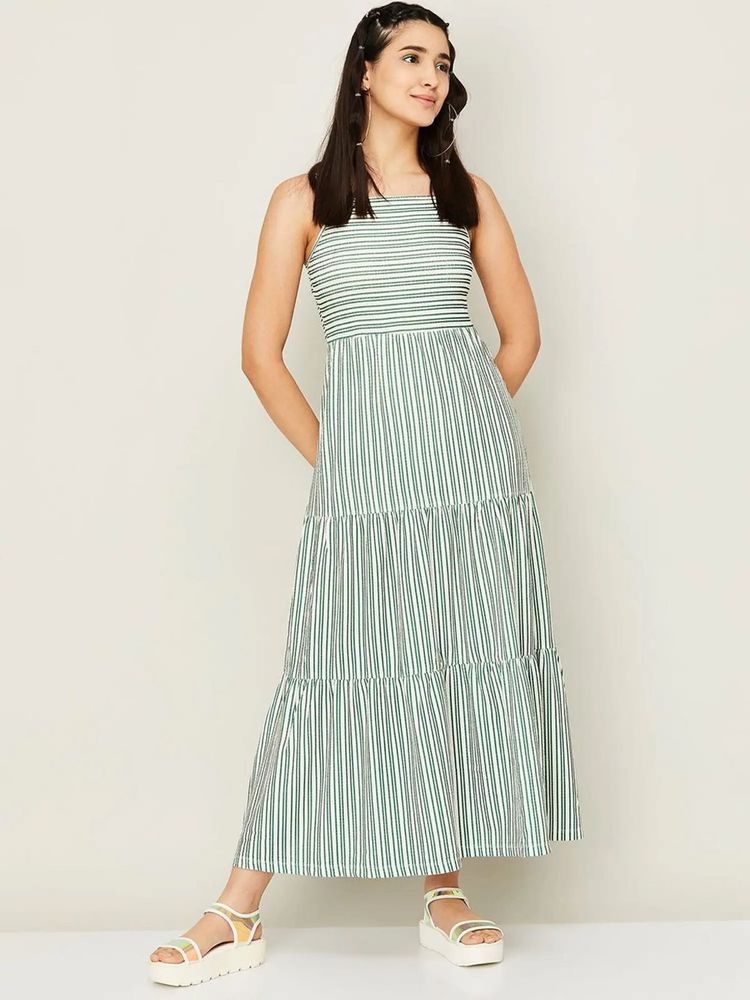Ginger By Lifestyle Striped Maxi Dress (Size - S)